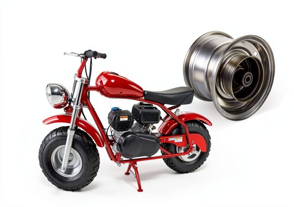 AlveyTech 9 inch Bike Rim Silver Mini Bike Rear-5