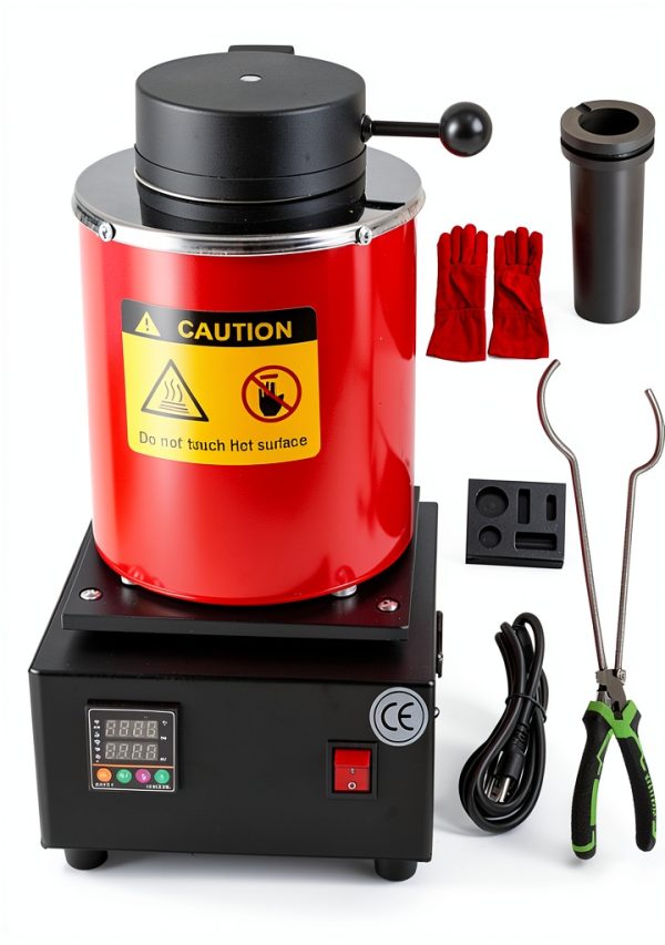 Gold Melting Furnace 3KG 1500W Smelting Kit Graphite Crucible-0
