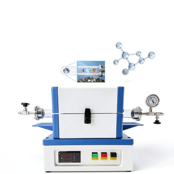 Laboratory Mini Tube Furnace EQCOTWEA T057102 1100°C Vacuum White-5